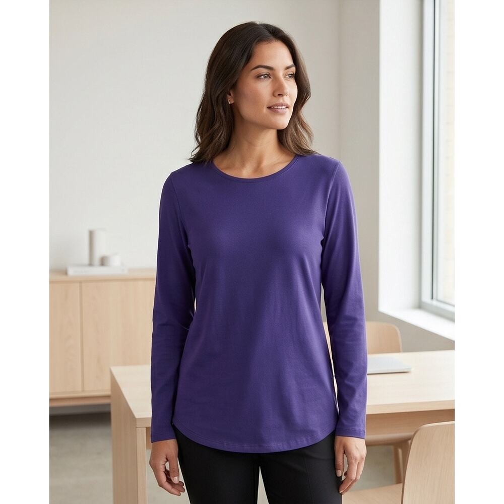 PureJill Women's Purple Long Sleeve Tee